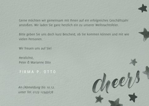 Einladung zur Weihnachtsfeier "Cheers" 3