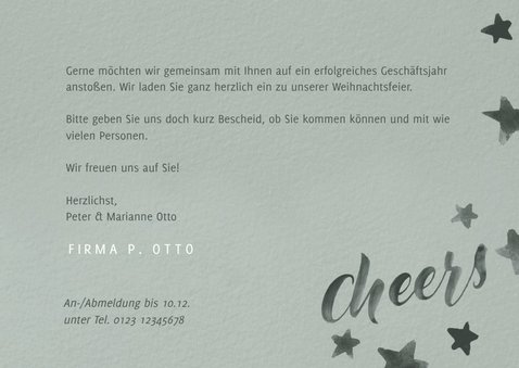Einladung zur Weihnachtsfeier "Cheers" 3