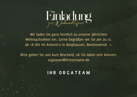 Einladung zur Weihnachtsfeier Goldakzente 3