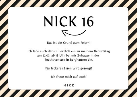 Einladungskarte 16. Geburtstag mit Foto und Rahmen 3