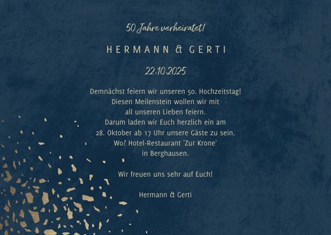 Einladungskarte 50. Hochzeitstag 19742024 Send a Smile