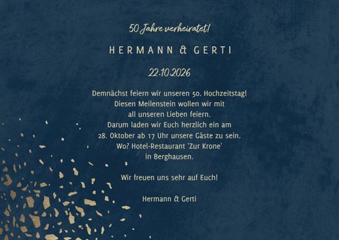 Einladungskarte 50. Hochzeitstag 1976-2026 3