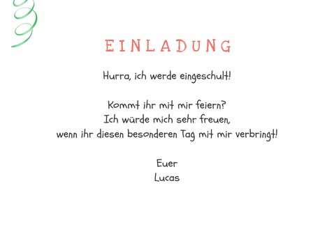 Einladungskarte Einschulung Foto und Schultütengirlande 3