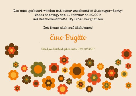Einladungskarte Geburtstag Seventies 1973 3
