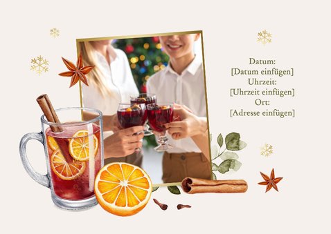 Einladungskarte geschäftlich Weihnachtsfeier Glühwein 2