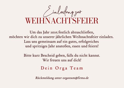 Einladungskarte geschäftlich Weihnachtsfeier Glühwein 3