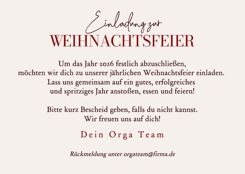 Einladungskarte geschäftlich Weihnachtsfeier Glühwein 3