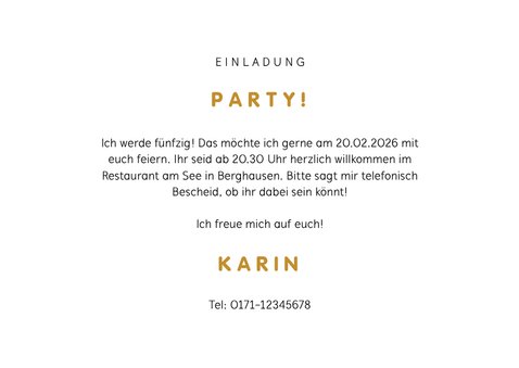 Einladungskarte mit Party Folienballons und Konfetti 3