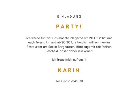 Einladungskarte mit Party Folienballons und Konfetti 3