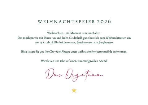 Einladungskarte Weihnachtsfeier Tannenzweige 3