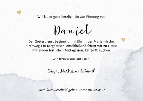 Einladungskarte zur Firmung Mond und Foto 3