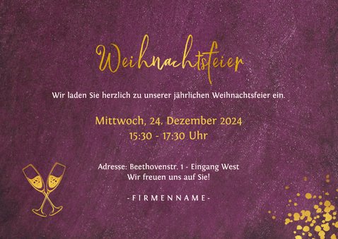 Einladungskarte zur geschäftlichen Weihnachtsfeier 3