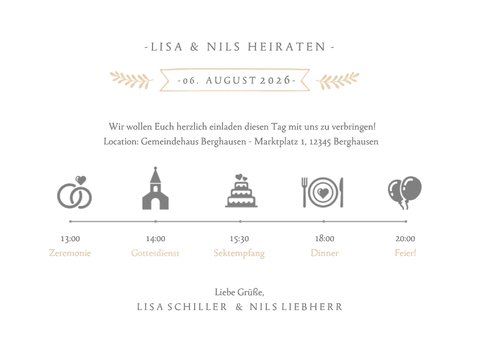 Einladungskarte zur Hochzeit Timeline & Foto 3