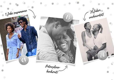 Einladungskarte zur Silberhochzeit mit Fotocollage 2