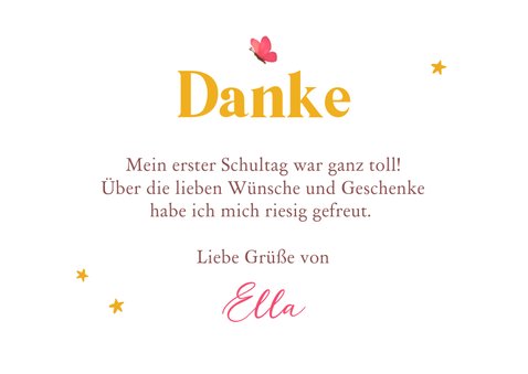 Einschulung Dankeskarte Unicorn mit Schultüte 3