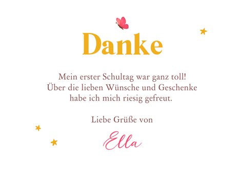 Einschulung Dankeskarte Unicorn mit Schultüte 3