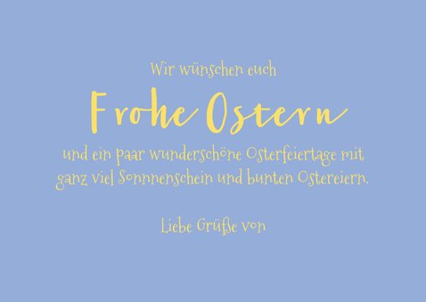 FairTrade Ostergrüße mit Küken auf Osterei 3