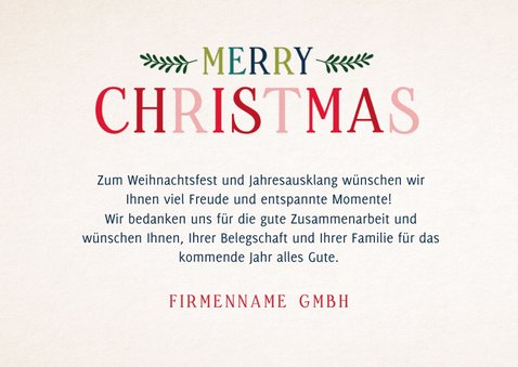 Firmen-Weihnachtskarte nostalgisch 'Merry Christmas'  3