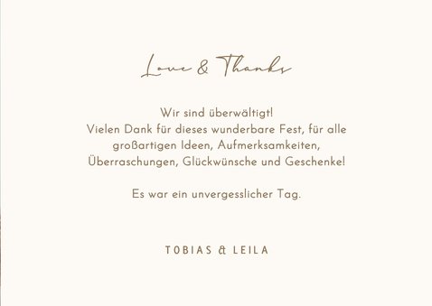 Foto-Dankeskarte Hochzeit Beige minimalistisch Ampersand 3
