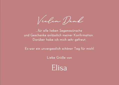Foto-Dankeskarte Konfirmation altrosa 3