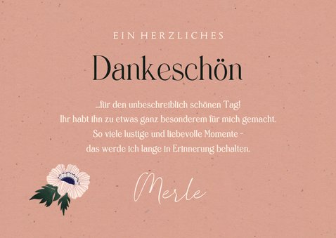 Foto-Dankeskarte zur Jugendweihe mit Anemonen 3