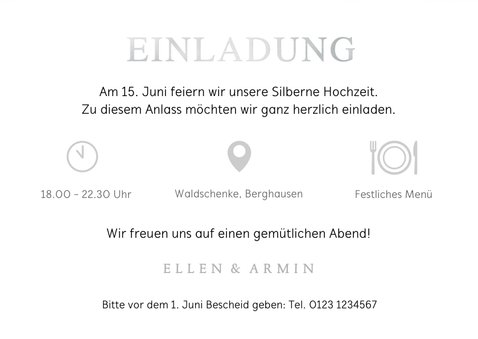 Foto-Einladung zur Silberhochzeit 3