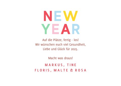 Foto-Grußkarte Neujahr bunte Schrift 3