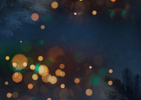 Foto-Neujahrskarte Bokeh Schriftzug Kupferoptik Rückseite