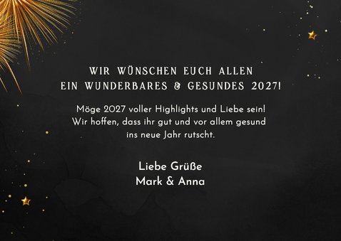 Foto-Neujahrskarte Luftballon 2027 Feuerwerk 3