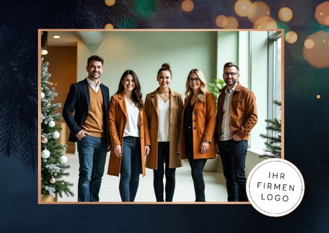 Foto-Weihnachtskarte eleganter Schriftzug 'Merry Christmas' 2