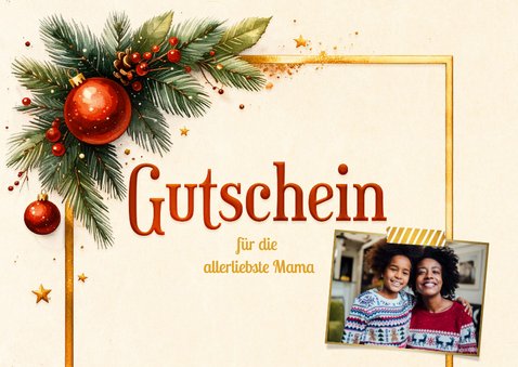 Foto-Weihnachtskarte Geschenkgutschein Weihnachtsdeko 2
