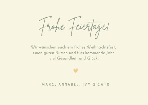 Foto-Weihnachtskarte grün-beige 'Merry X-Mas' Grüße 3