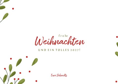 Foto-Weihnachtskarte in botanischem Look 3