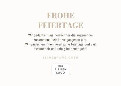 Fotocollage Frohe Feiertage schlicht beige Weihnachtskarte 3