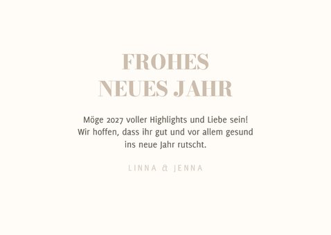 Fotocollage-Karte 'Frohes neues Jahr' 3 Fotos Beige 3
