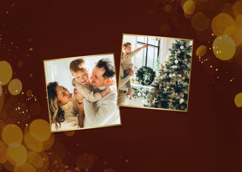 Fotocollage Weihnachtskarte Lichtpunkte auf braun 2