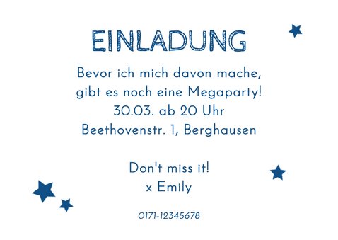 Fotoeinladung zur Abschiedsparty Air Mail 3