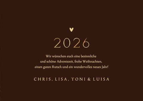 Fotokarte 2026 Goldschrift Weihnachtsgrüße 3