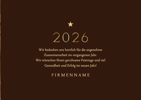 Fotokarte 2026 Weihnachtsgrüße Firma Goldschrift 3