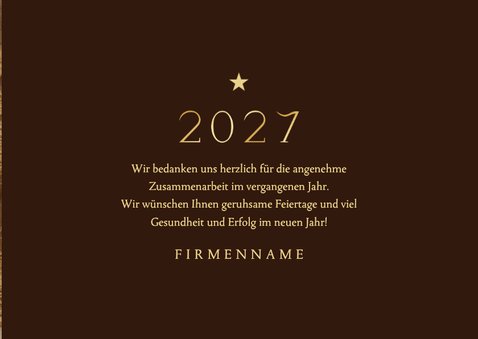 Fotokarte 2027 Weihnachtsgrüße Firma Goldschrift 3