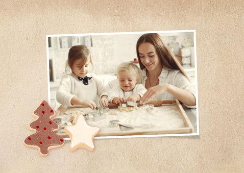 Fotokarte aus der Weihnachtsbäckerei 3 Fotos Plätzchen 2
