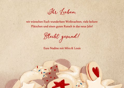 Fotokarte aus der Weihnachtsbäckerei 3 Fotos Plätzchen 3