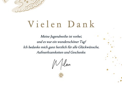 Fotokarte Danke Jugendweihe Vogel & Sonne 3