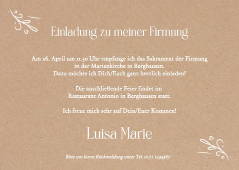 Fotokarte Einladung Firmung Kirche Lineart 3