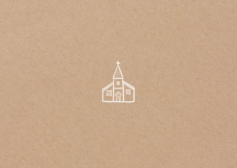 Fotokarte Einladung Firmung Kirche Lineart Rückseite