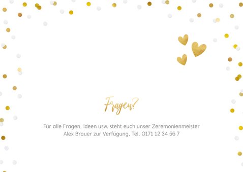Fotokarte Einladung Wir heiraten Goldtext 2