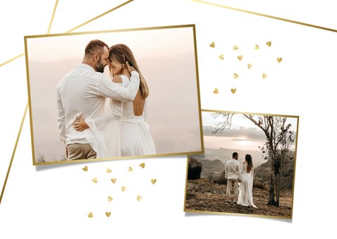 Fotokarte Hochzeitseinladung feines Linienspiel 2