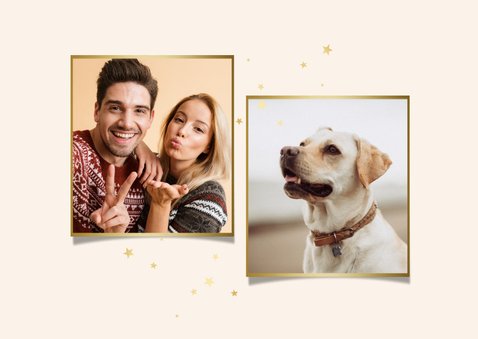 Fotokarte mit Goldlook-Design zu Weihnachten 2