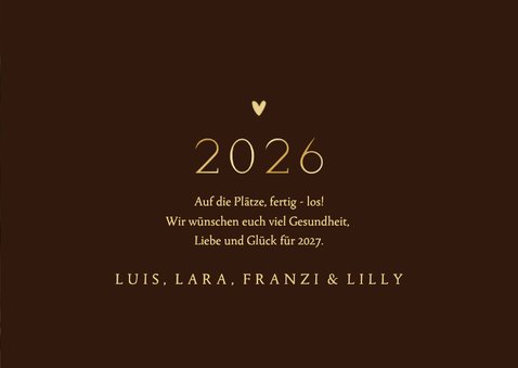 Fotokarte Neujahr 2027 Goldschrift 3