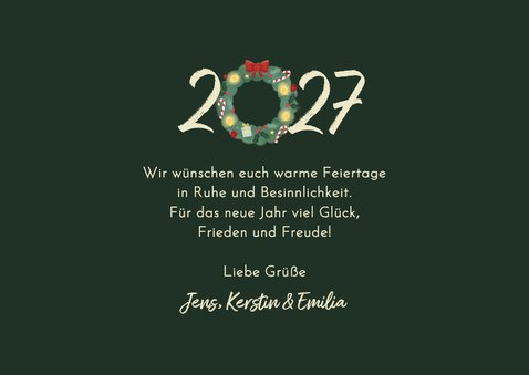 Fotokarte Weihnachten 2027 Kranz 3